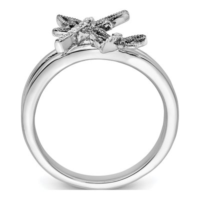 Sterling Silver Diamond Dragonfly Ring – view 3