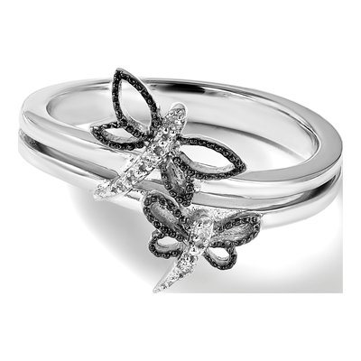 Sterling Silver Diamond Dragonfly Ring – view 6