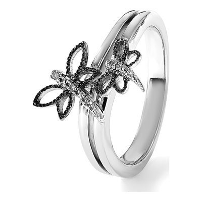 Sterling Silver Diamond Dragonfly Ring – view 7