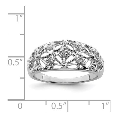 Sterling Silver Diamond Ring – view 5