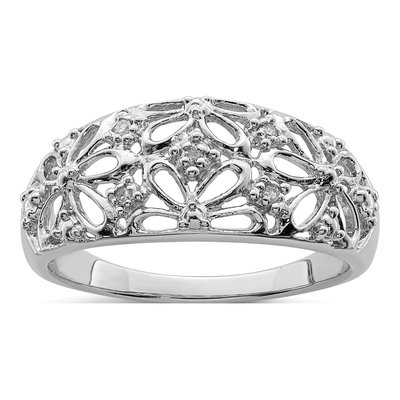 Sterling Silver Diamond Ring