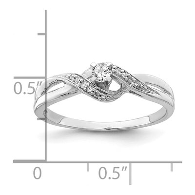Sterling Silver 1/8 ct tw Diamond Promise Ring – view 4