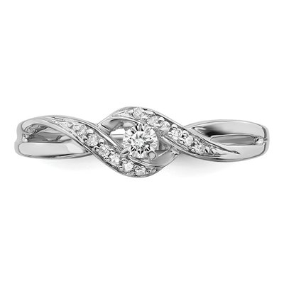 Sterling Silver 1/8 ct tw Diamond Promise Ring – view 6