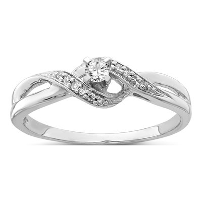 Sterling Silver 1/8 ct tw Diamond Promise Ring