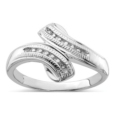 Sterling Silver Diamond Bezel Ring