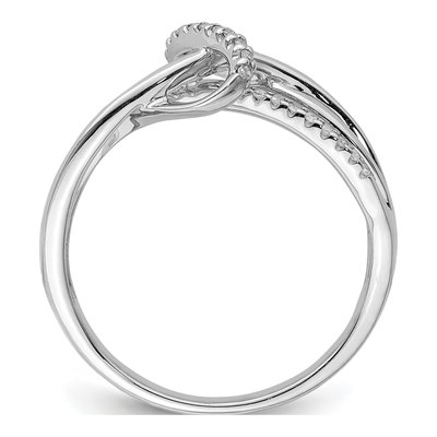 Sterling Silver 1/10 ct tw Diamond Fashion Ring – view 3