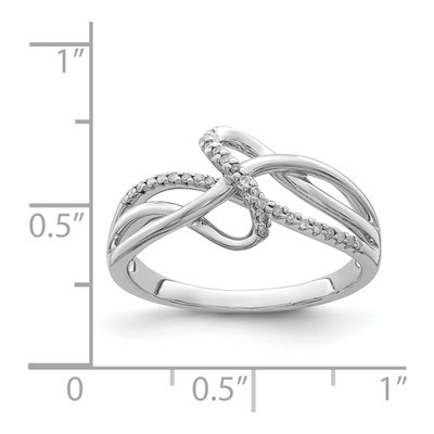 Sterling Silver 1/10 ct tw Diamond Fashion Ring – view 5
