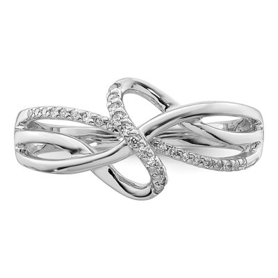 Sterling Silver 1/10 ct tw Diamond Fashion Ring – view 6