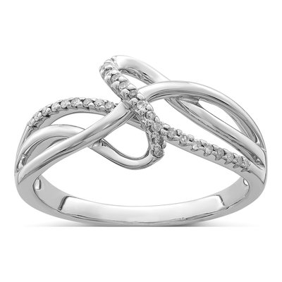 Sterling Silver 1/10 ct tw Diamond Fashion Ring