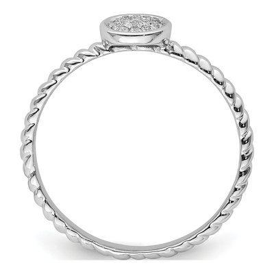 Sterling Silver 1/20 ct tw Diamond Stackable Ring – view 3