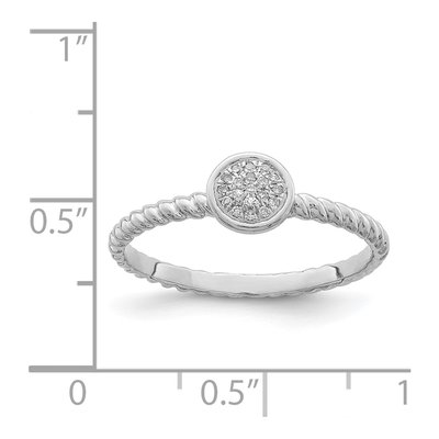 Sterling Silver 1/20 ct tw Diamond Stackable Ring – view 5