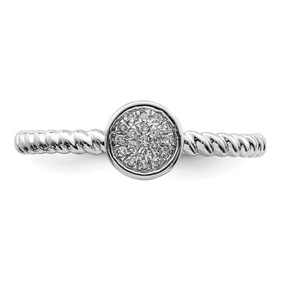 Sterling Silver 1/20 ct tw Diamond Stackable Ring – view 6