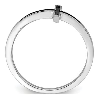 Sterling Silver Antiqued Sideways Cross Ring – view 3