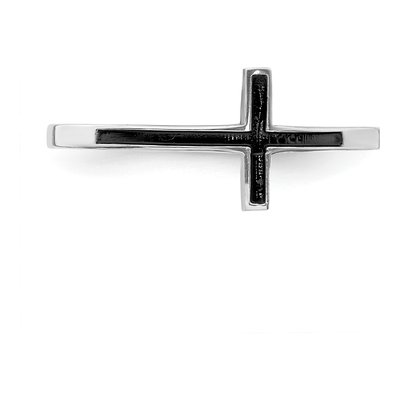Sterling Silver Antiqued Sideways Cross Ring – view 5