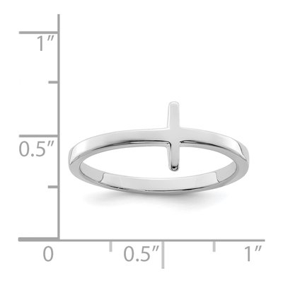 Sterling Silver Sideways Cross Ring – view 5