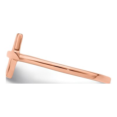 Rose Gold-Plated Sterling Silver Sideways Cross Ring – view 5