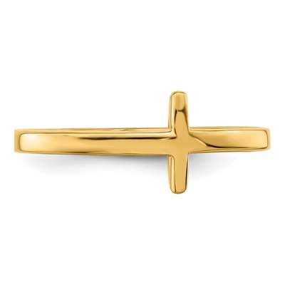 Gold-Plated Sterling Silver Sideways Cross Ring – view 6
