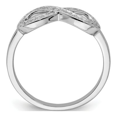Sterling Silver CZ Infinity Ring – view 3