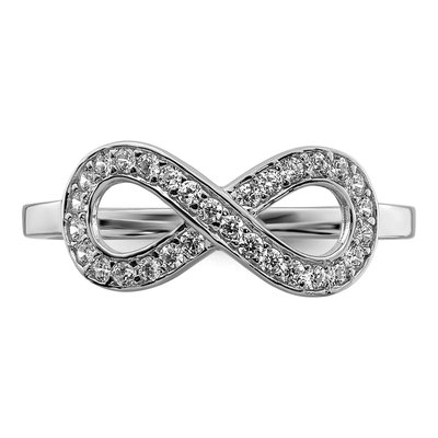 Sterling Silver CZ Infinity Ring – view 6