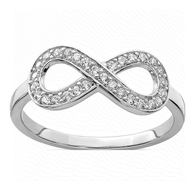 Sterling Silver CZ Infinity Ring