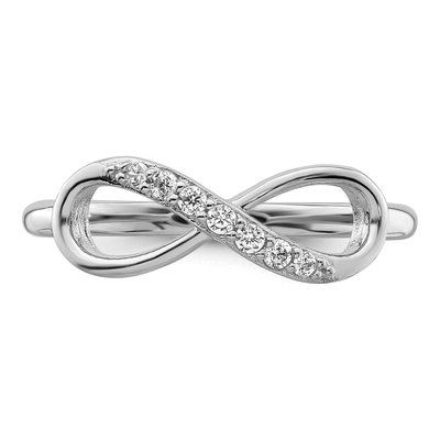 Sterling Silver CZ Infinity Ring – view 6