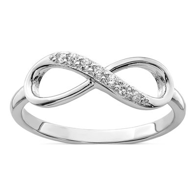 Sterling Silver CZ Infinity Ring