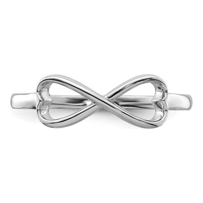 Sterling Silver Infinity Heart Ring – view 6