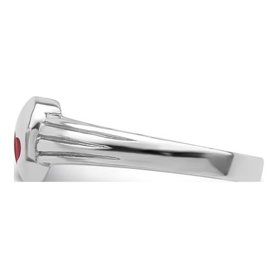 Sterling Silver Girls' Red Enamel Heart Ring – view 4