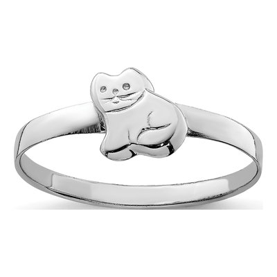 Sterling Silver Girls' Kitty Cat Ring