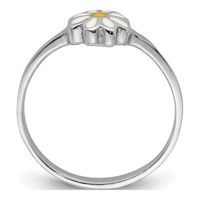 Sterling Silver Girls' Enamel Daisy Ring – view 3