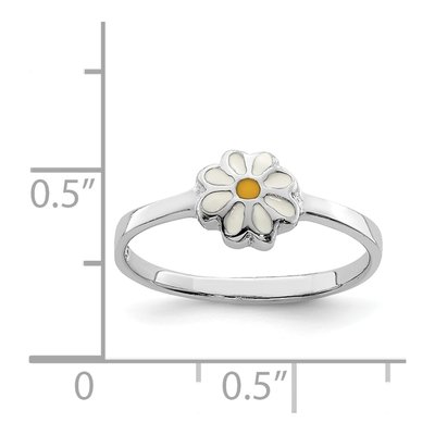 Sterling Silver Girls' Enamel Daisy Ring – view 5
