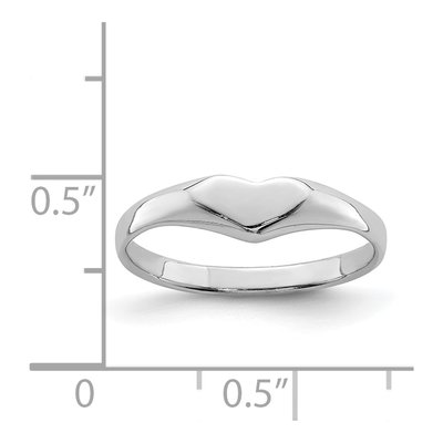 Sterling Silver Girls' Elongated Heart Ring – view 5