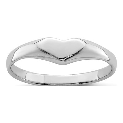Sterling Silver Girls' Elongated Heart Ring