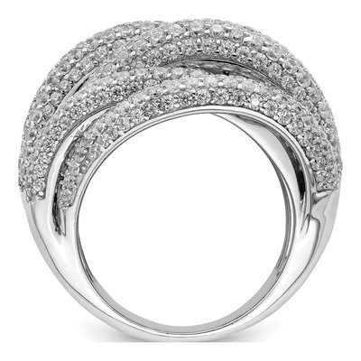 Sterling Silver CZ Pave Statement Ring – view 3