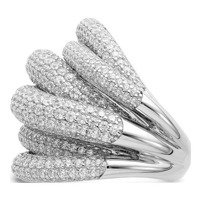 Sterling Silver CZ Pave Statement Ring – view 4