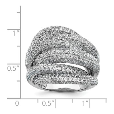 Sterling Silver CZ Pave Statement Ring – view 5