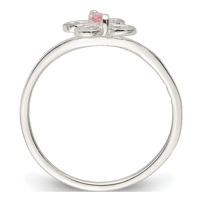 Sterling Silver CZ Girls' Butterfly Ring – view 3