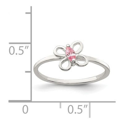 Sterling Silver CZ Girls' Butterfly Ring – view 5