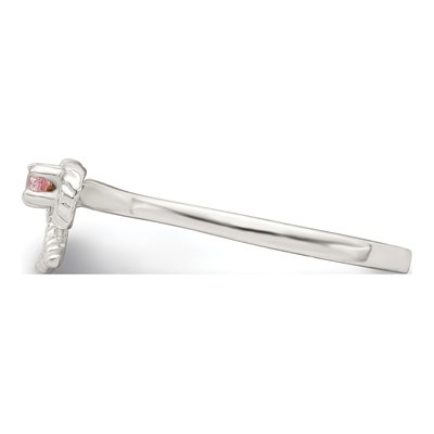 Sterling Silver CZ Bow for Girls Ring – view 4