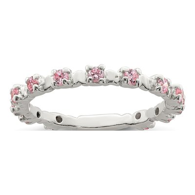 Sterling Silver CZ Girls' Ring