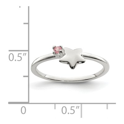 Sterling Silver CZ Girl's Star Ring – view 5