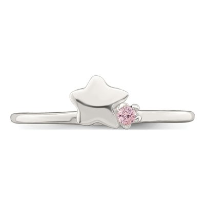 Sterling Silver CZ Girl's Star Ring – view 6