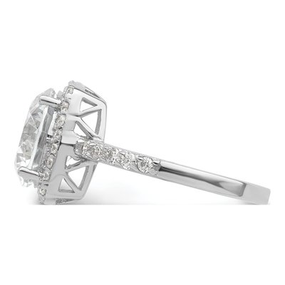 Sterling Silver CZ Square Halo Engagement Ring – view 4