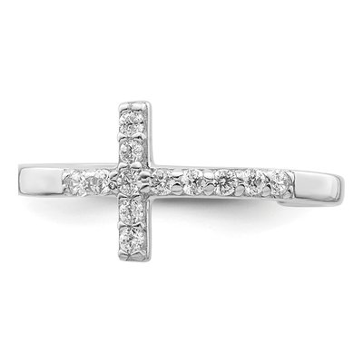 Sterling Silver CZ Cross Toe Ring – view 6