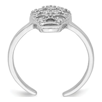 Sterling Silver CZ Skull Toe Ring – view 3