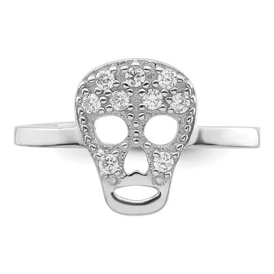 Sterling Silver CZ Skull Toe Ring – view 6