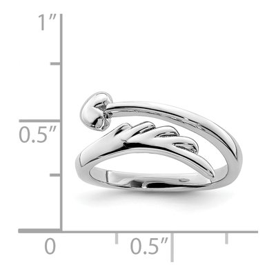 Sterling Silver Heart Wing Toe Ring – view 5