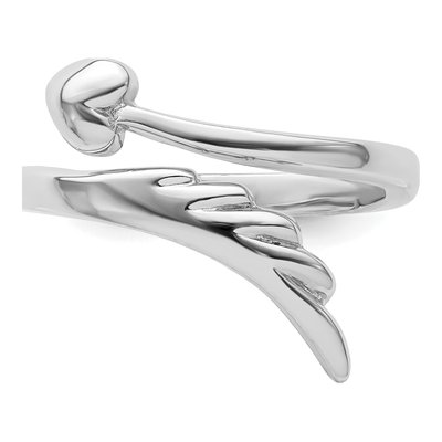 Sterling Silver Heart Wing Toe Ring – view 6