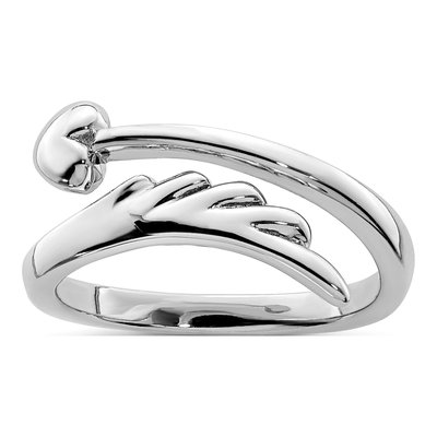 Sterling Silver Heart Wing Toe Ring