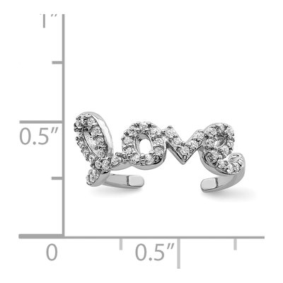 Sterling Silver CZ Love Toe Ring – view 5